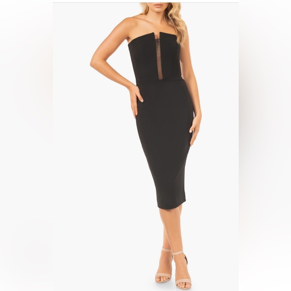 Elegant Black strapless dress - Picture 1 of 9
